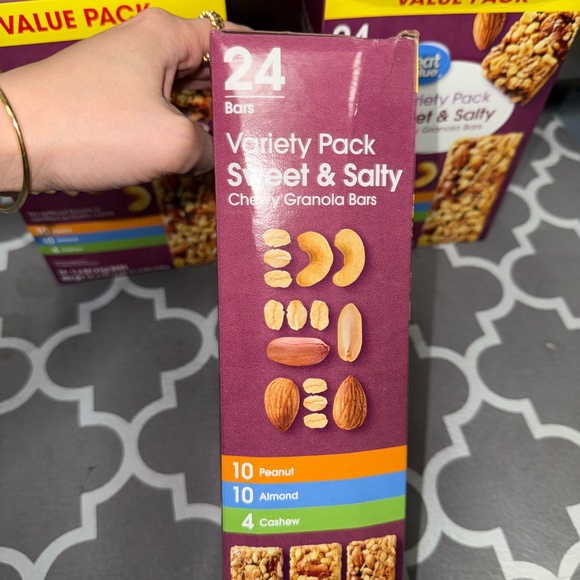 Sweet & Salty Granola Bars Variety Pack (24 Bars) - Peanut, Almond, Cashew - Picture 4 of 4